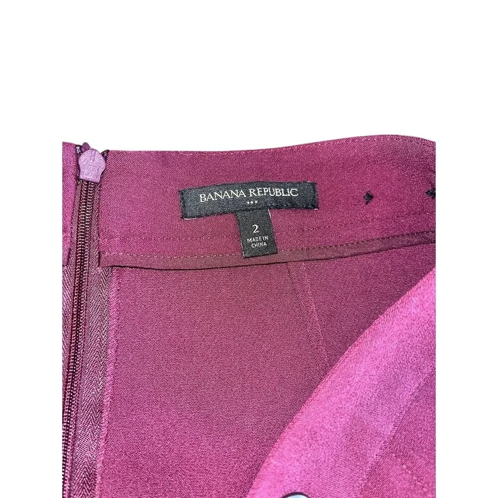 Banana Republic Skirt Womens Sz 12‎ Mini Wrap Red Buttons Pencil Preppy Work F30